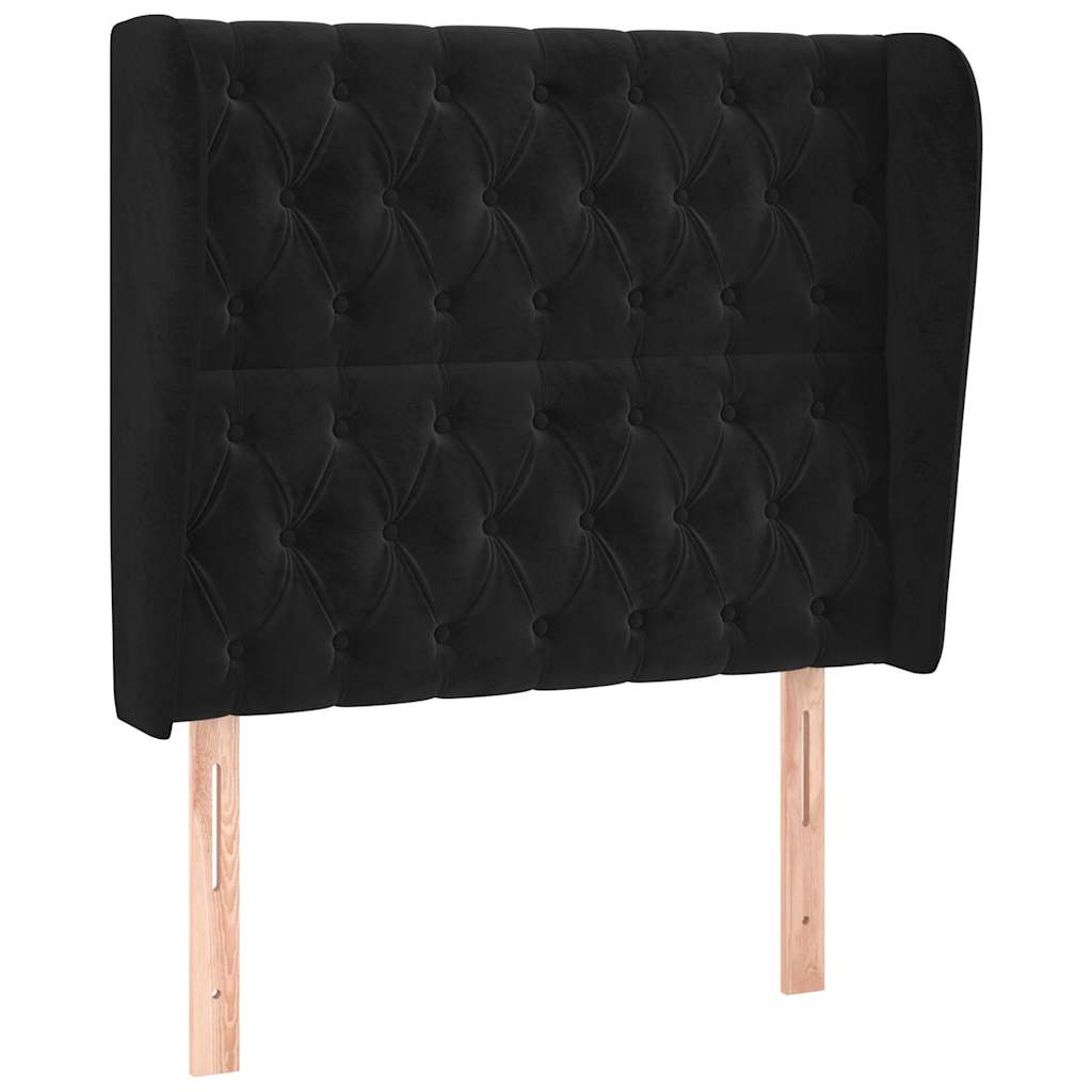 Vidaxl hoofdbord met randen 103x23x118 128 cm fluweel zwart