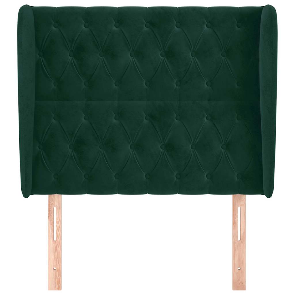 Vidaxl hoofdbord met randen 103x23x118 128 cm fluweel donkergroen