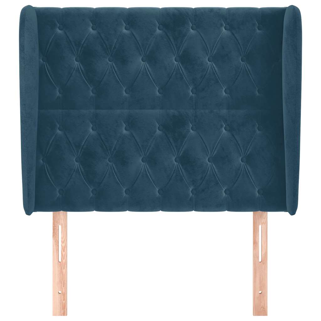 Vidaxl hoofdbord met randen 103x23x118 128 cm fluweel donkerblauw