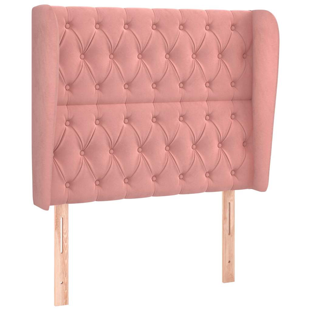 Vidaxl hoofdbord met randen 103x23x118 128 cm fluweel roze