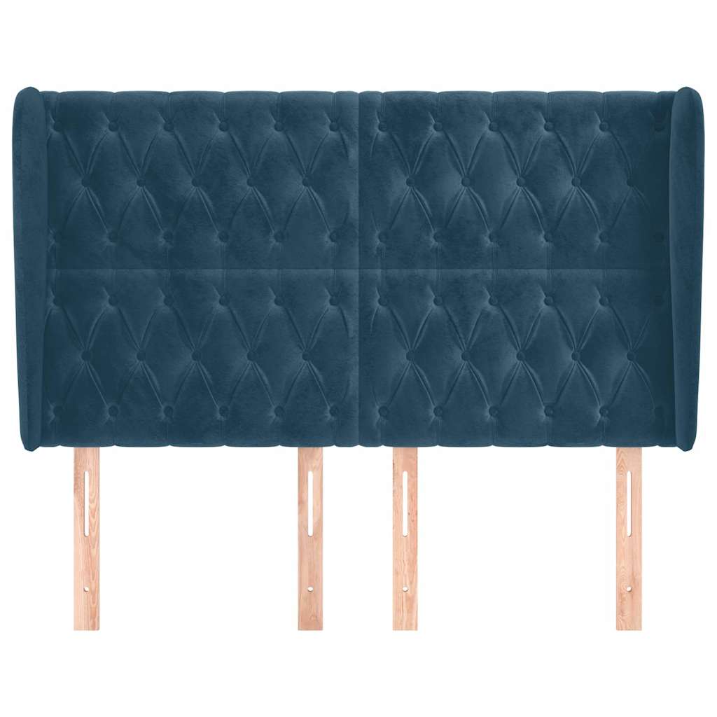 Vidaxl hoofdbord met randen 147x23x118 128 cm fluweel donkerblauw