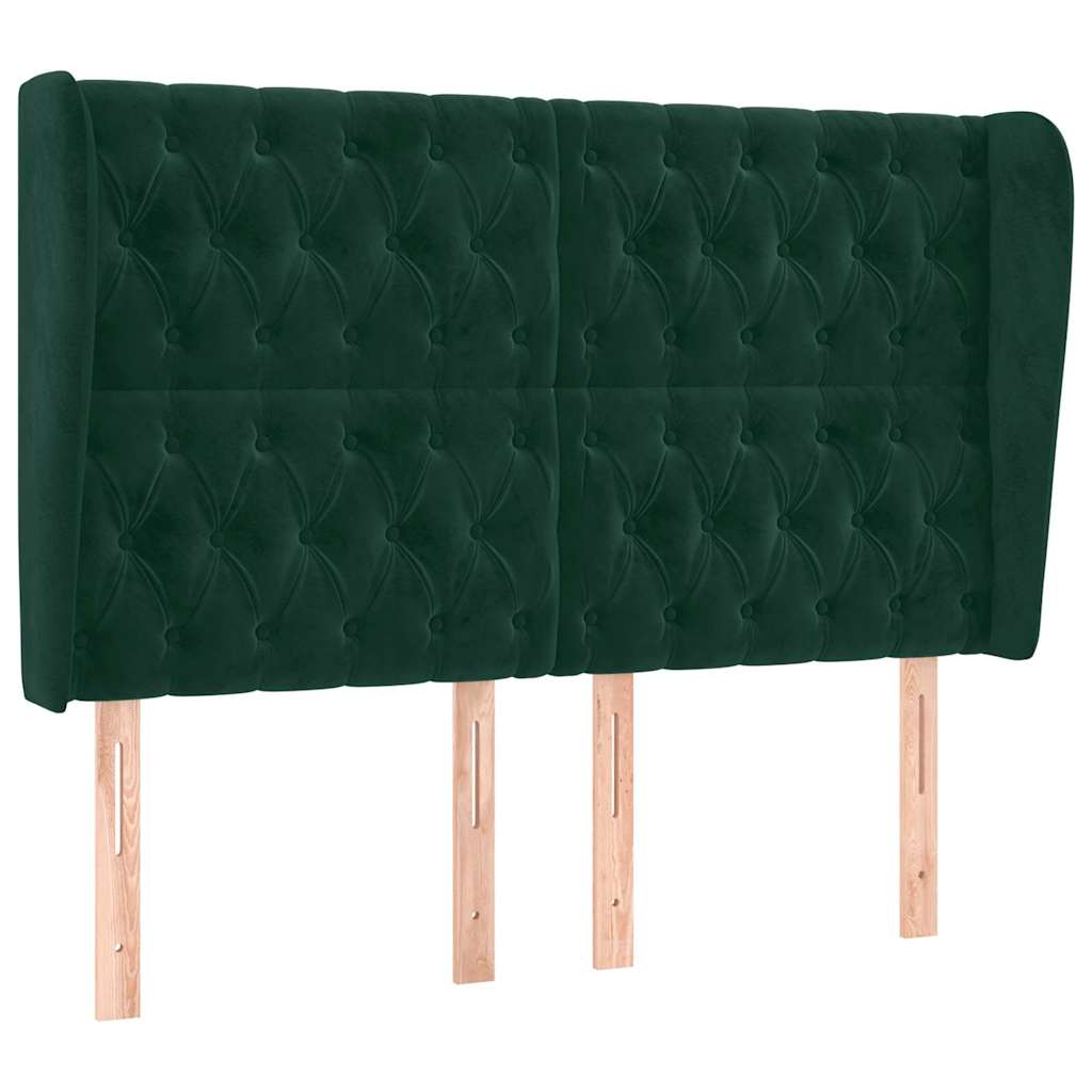 Vidaxl hoofdbord met randen 163x23x118 128 cm fluweel donkergroen