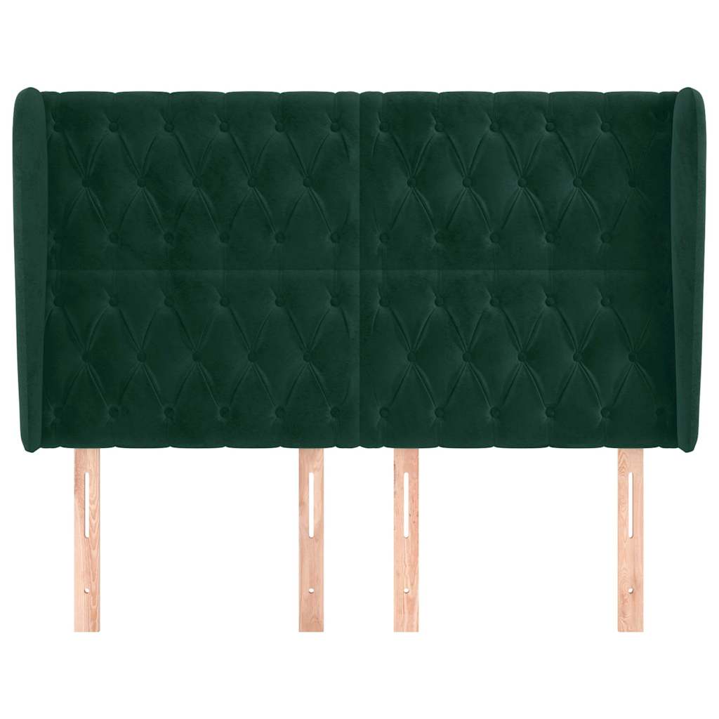 Vidaxl hoofdbord met randen 163x23x118 128 cm fluweel donkergroen