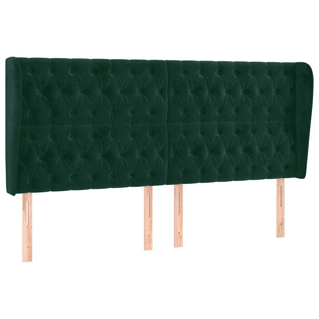 Vidaxl hoofdbord met randen 183x23x118 128 cm fluweel donkergroen