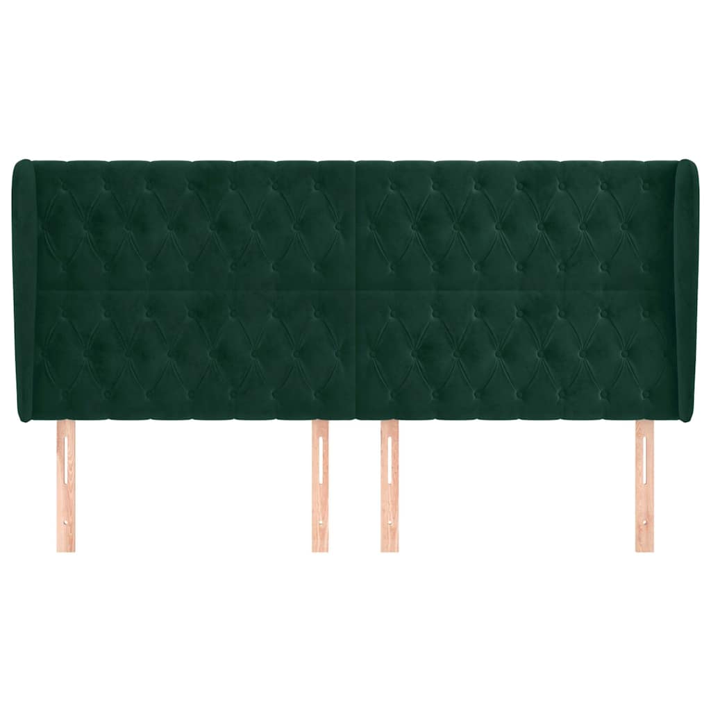 Vidaxl hoofdbord met randen 183x23x118 128 cm fluweel donkergroen