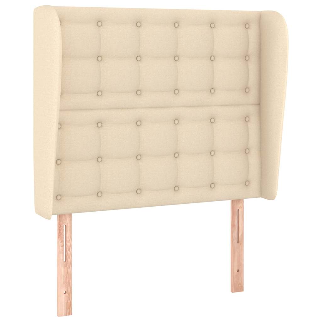 Vidaxl hoofdbord met randen 83x23x118 128 cm stof crèmekleurig