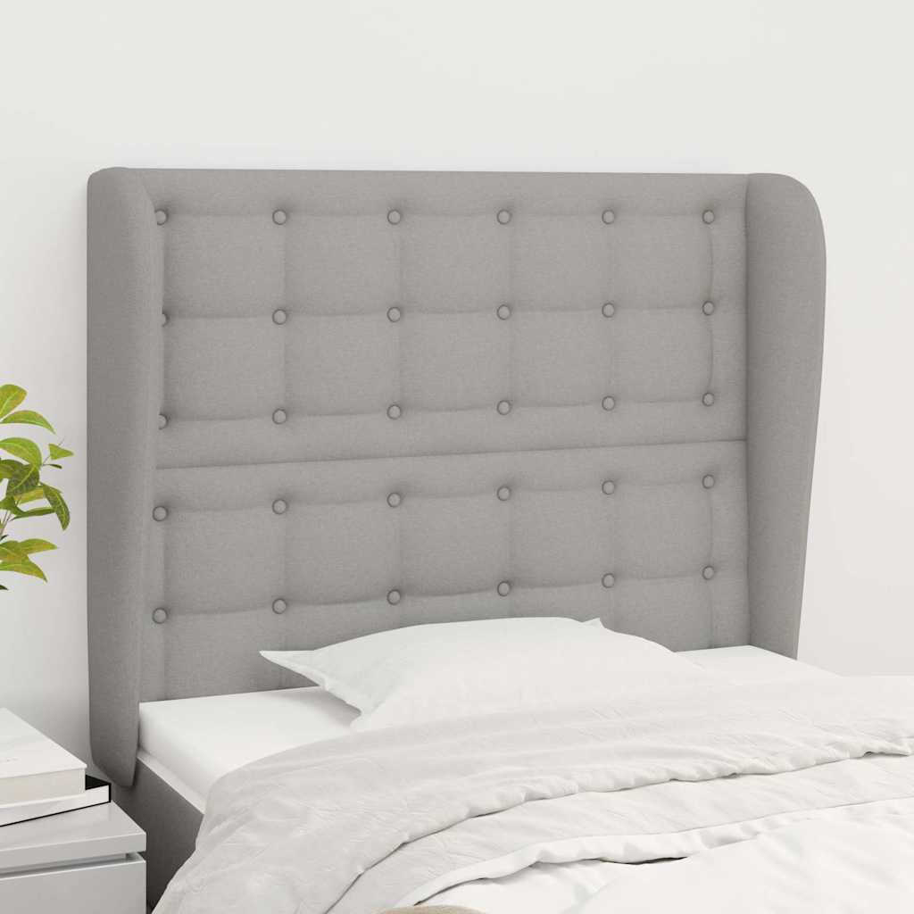 Vidaxl hoofdbord met randen 93x23x118 128 cm stof lichtgrijs