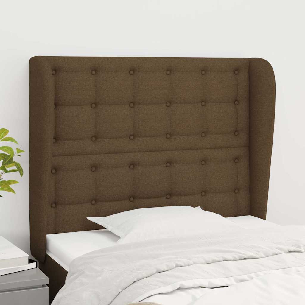 Vidaxl hoofdbord met randen 93x23x118 128 cm stof donkerbruin