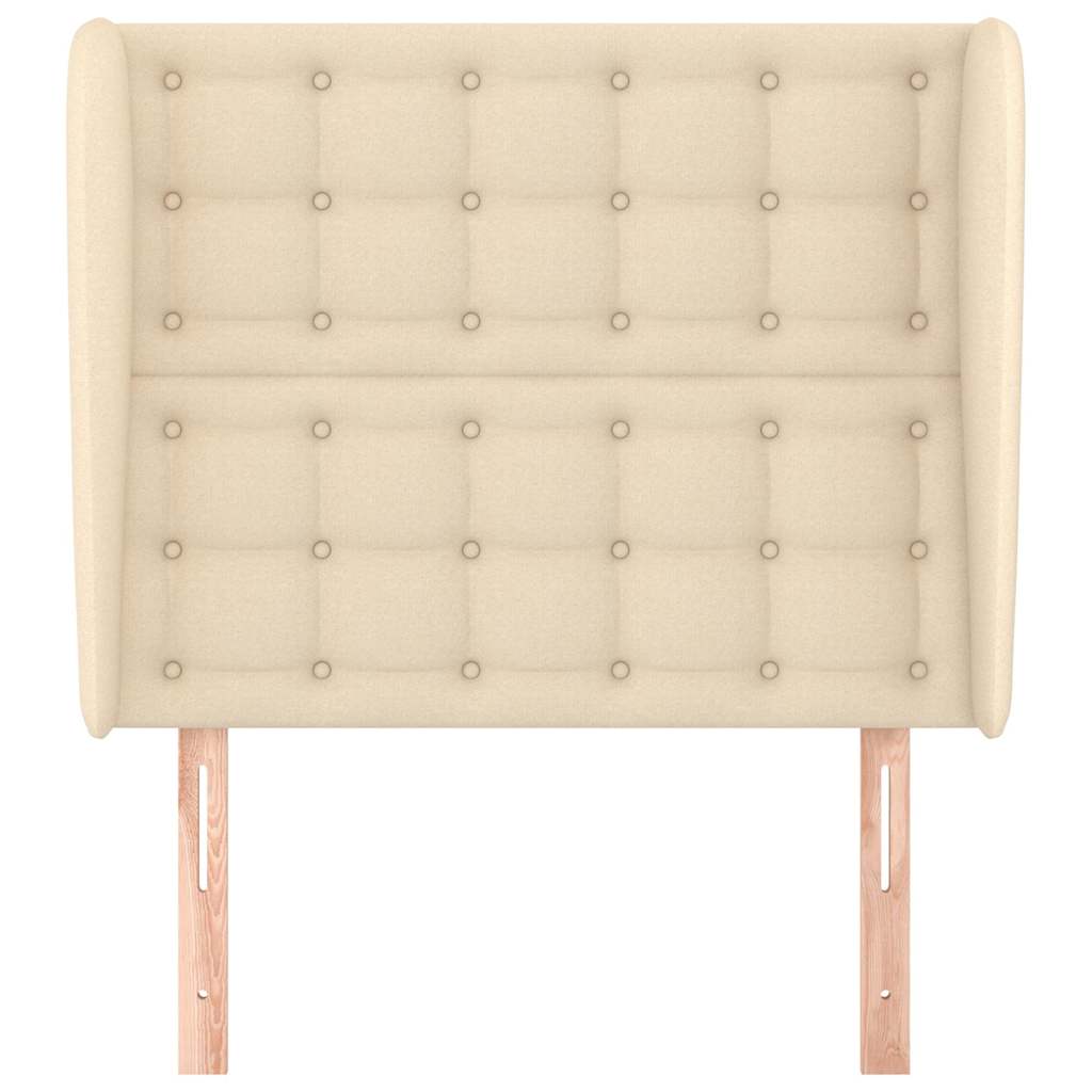 Vidaxl hoofdbord met randen 93x23x118 128 cm stof crèmekleurig