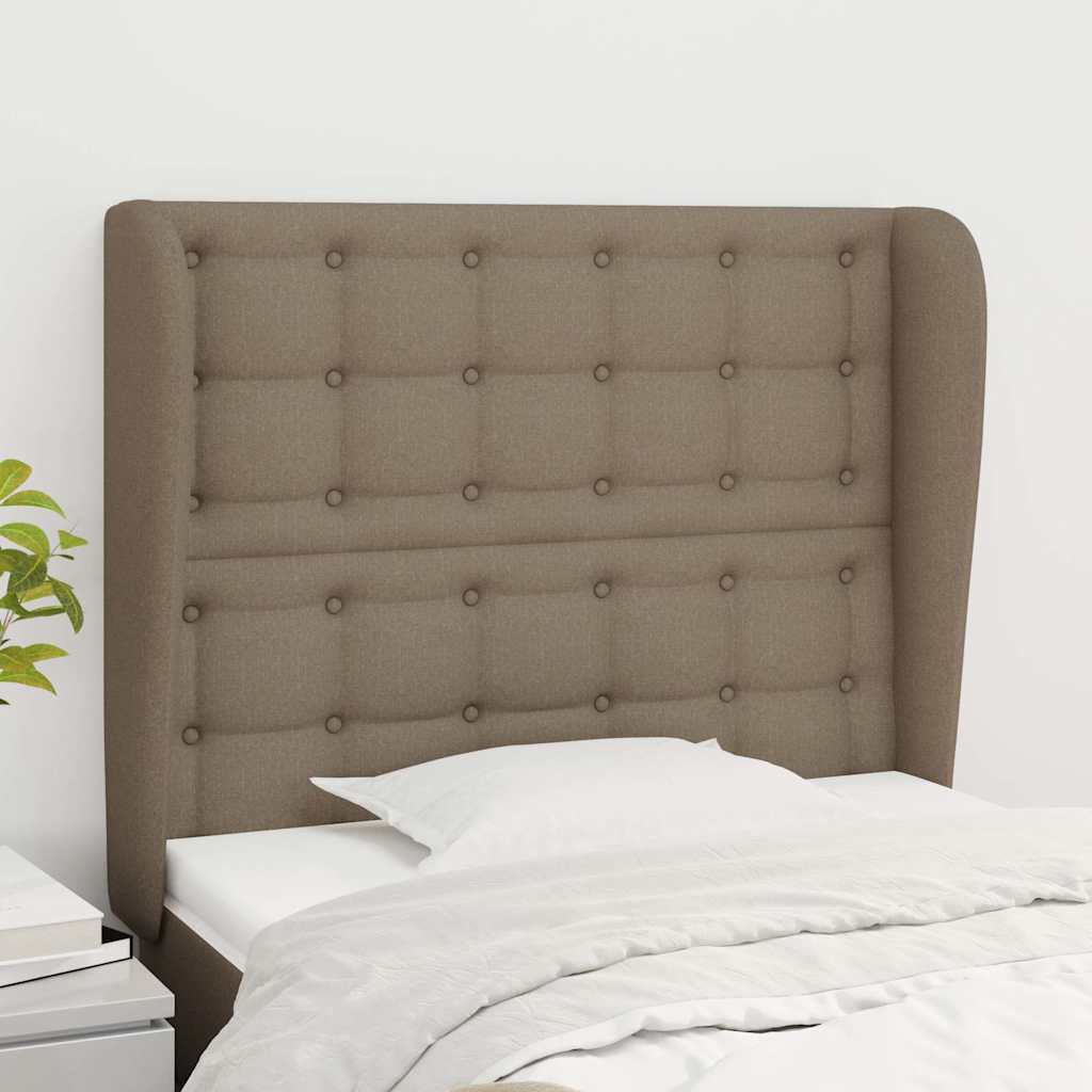 Vidaxl hoofdbord met randen 103x23x118 128 cm stof taupe