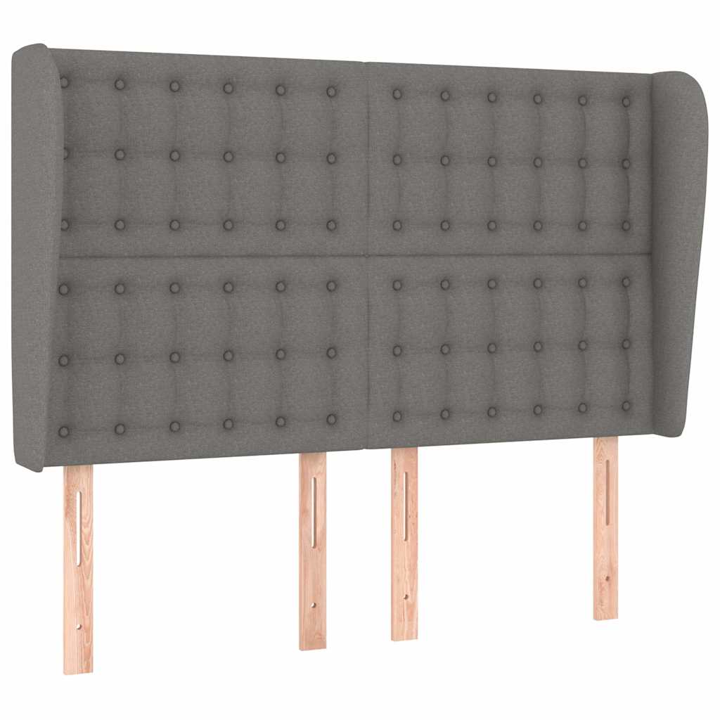 Vidaxl hoofdbord met randen 147x23x118 128 cm stof donkergrijs