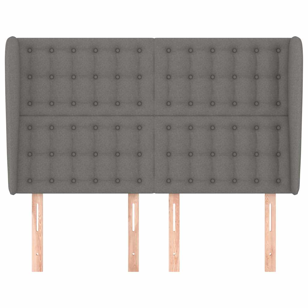Vidaxl hoofdbord met randen 147x23x118 128 cm stof donkergrijs