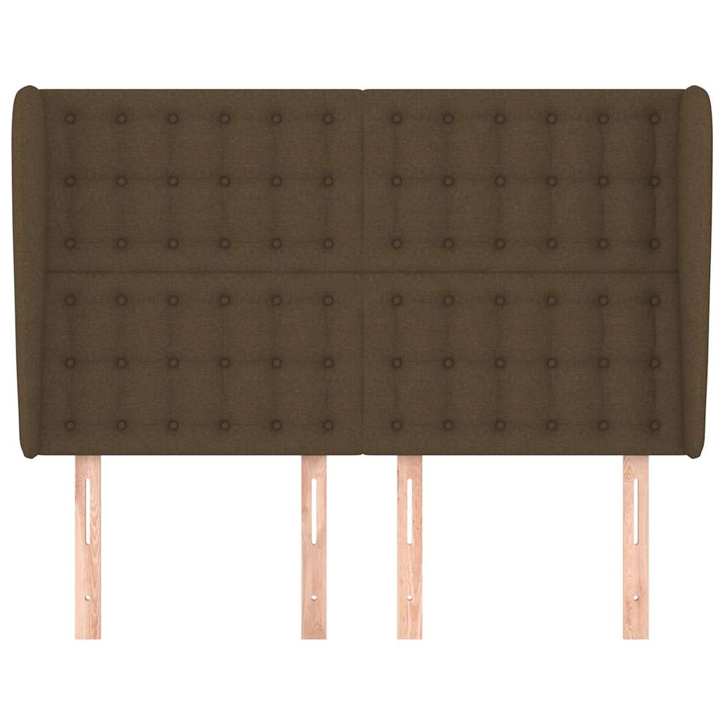 Vidaxl hoofdbord met randen 147x23x118 128 cm stof donkerbruin
