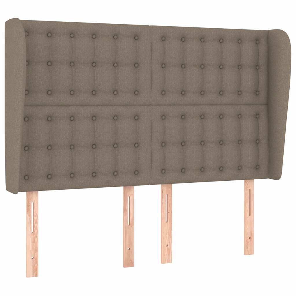 Vidaxl hoofdbord met randen 147x23x118 128 cm stof taupe