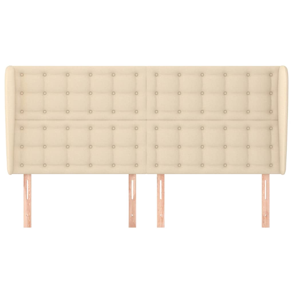 Vidaxl hoofdbord met randen 163x23x118 128 cm stof crèmekleurig