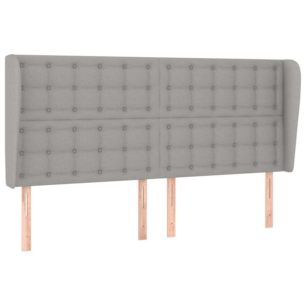 Vidaxl hoofdbord met randen 203x23x118 128 cm stof lichtgrijs
