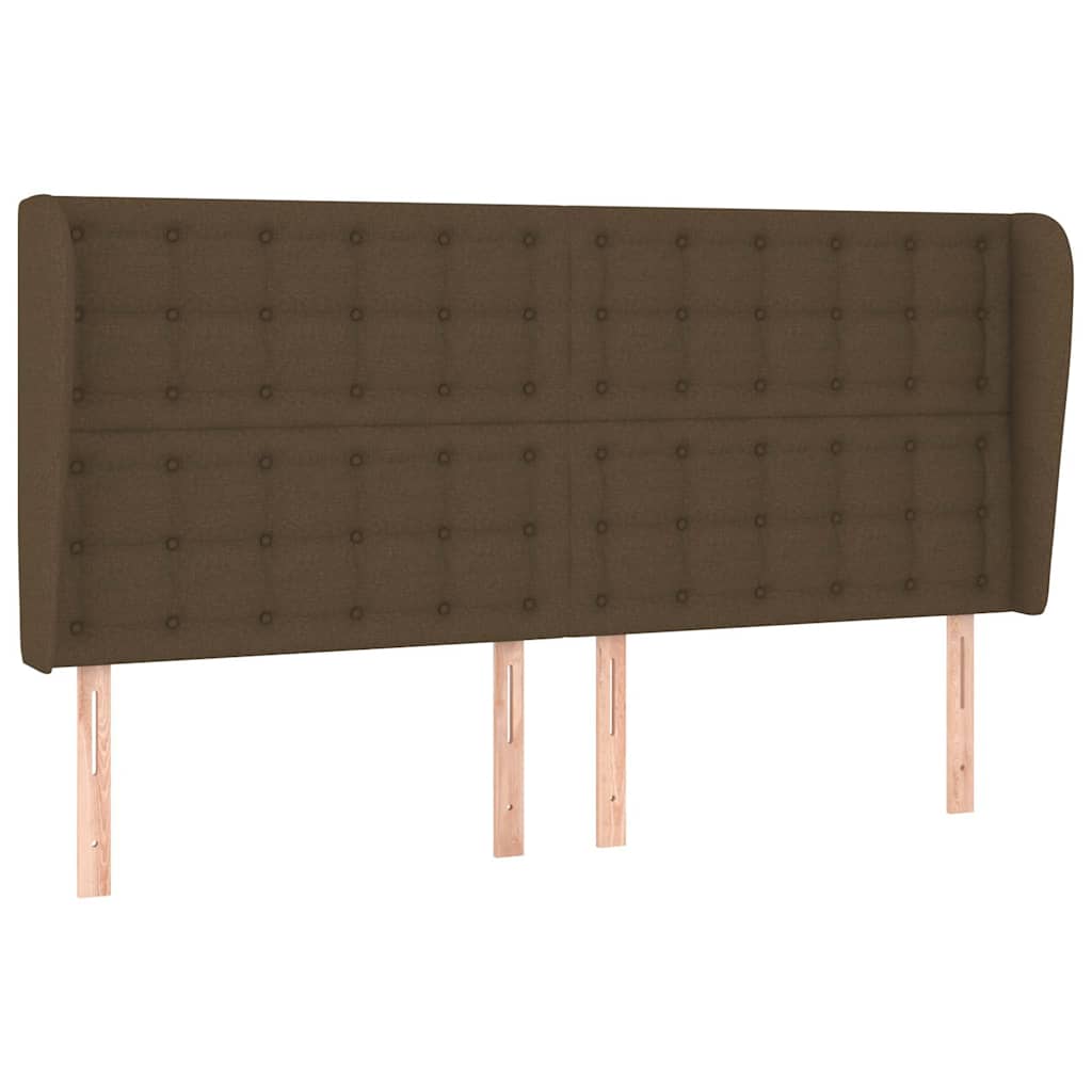Vidaxl hoofdbord met randen 203x23x118 128 cm stof donkerbruin