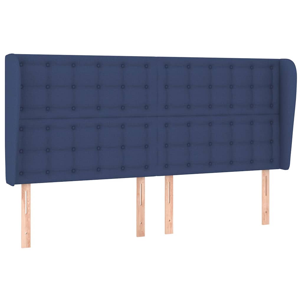 Vidaxl hoofdbord met randen 203x23x118 128 cm stof blauw