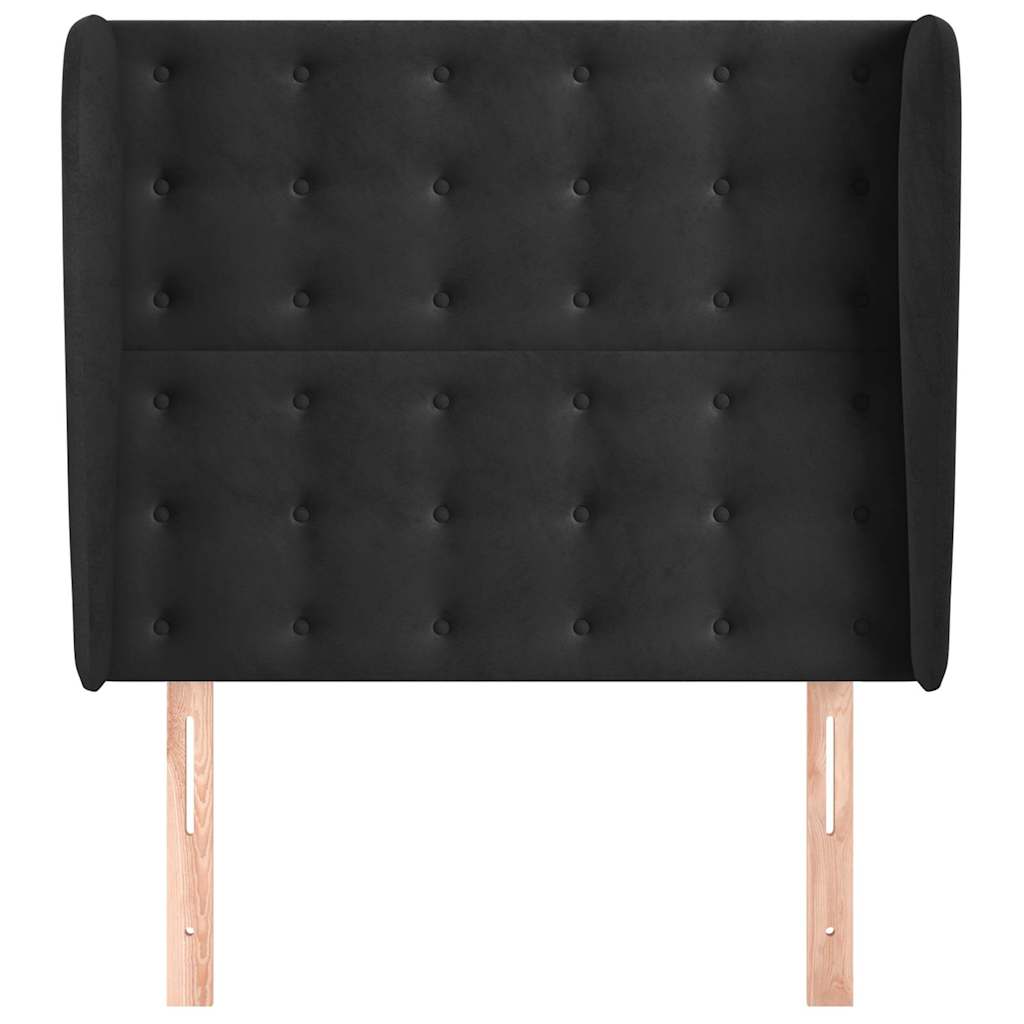 Vidaxl hoofdbord met randen 93x23x118 128 cm fluweel zwart