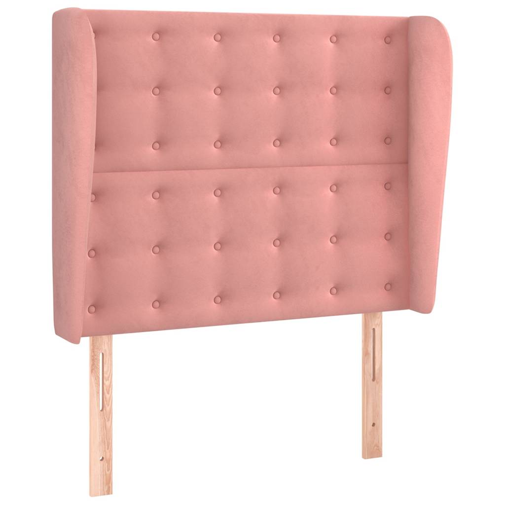 Vidaxl hoofdbord met randen 93x23x118 128 cm fluweel roze