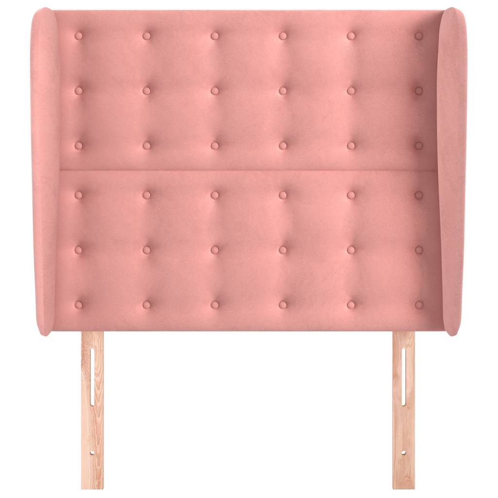 Vidaxl hoofdbord met randen 93x23x118 128 cm fluweel roze