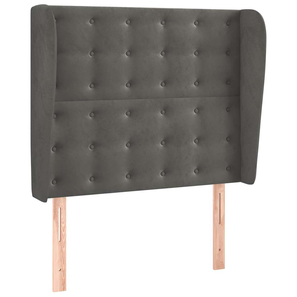 Vidaxl hoofdbord met randen 103x23x118 128 cm fluweel donkergrijs