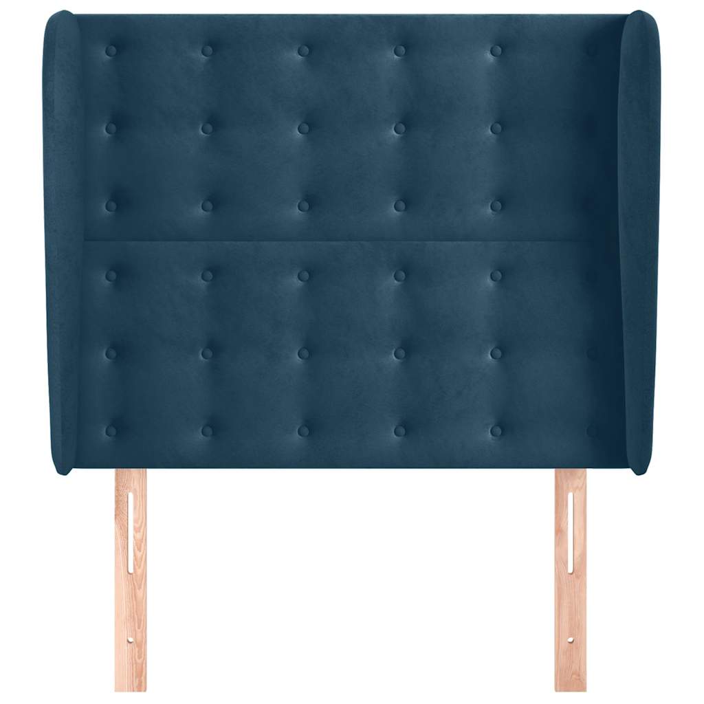 Vidaxl hoofdbord met randen 103x23x118 128 cm fluweel donkerblauw