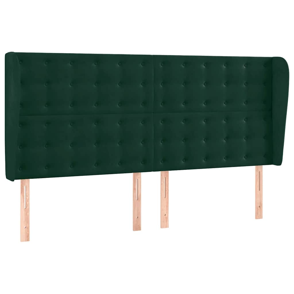 Vidaxl hoofdbord met randen 183x23x118 128 cm fluweel donkergroen