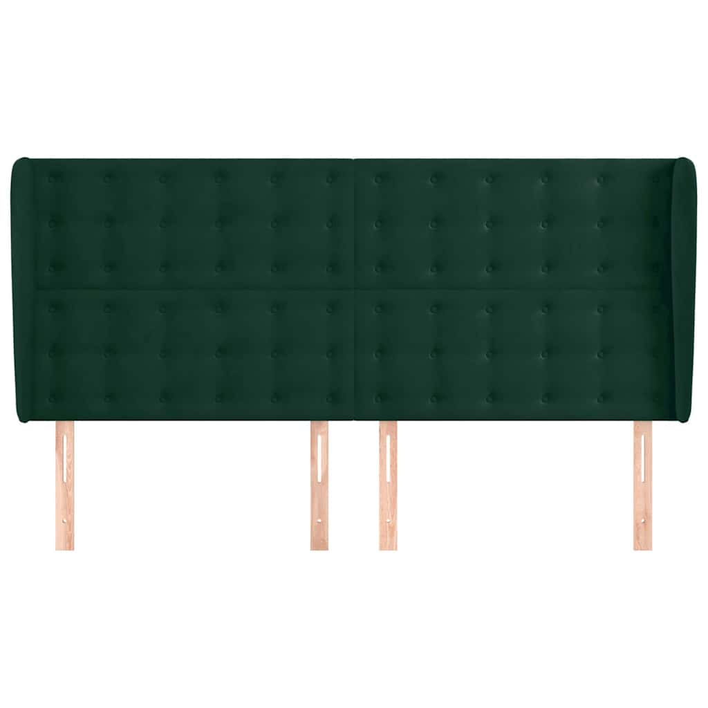 Vidaxl hoofdbord met randen 183x23x118 128 cm fluweel donkergroen