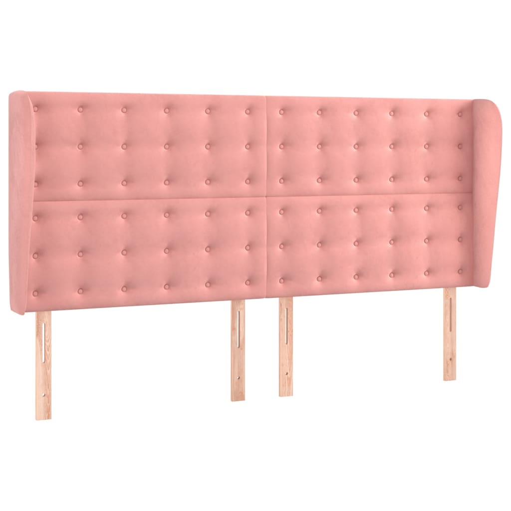 Vidaxl hoofdbord met randen 183x23x118 128 cm fluweel roze