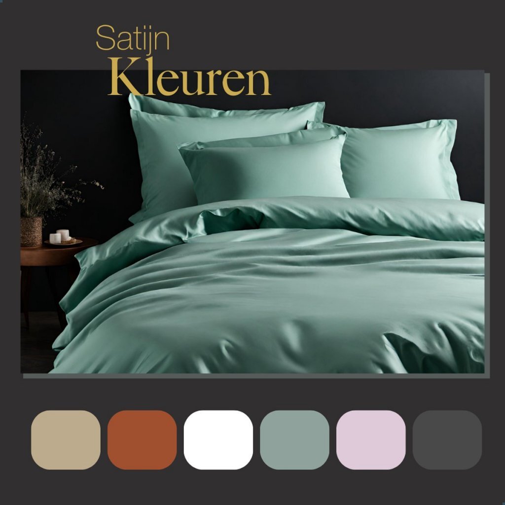 Ten Cate Baumwollsatin-Doppelbettbezug, 240 x 200, 220 cm, Mintgrün