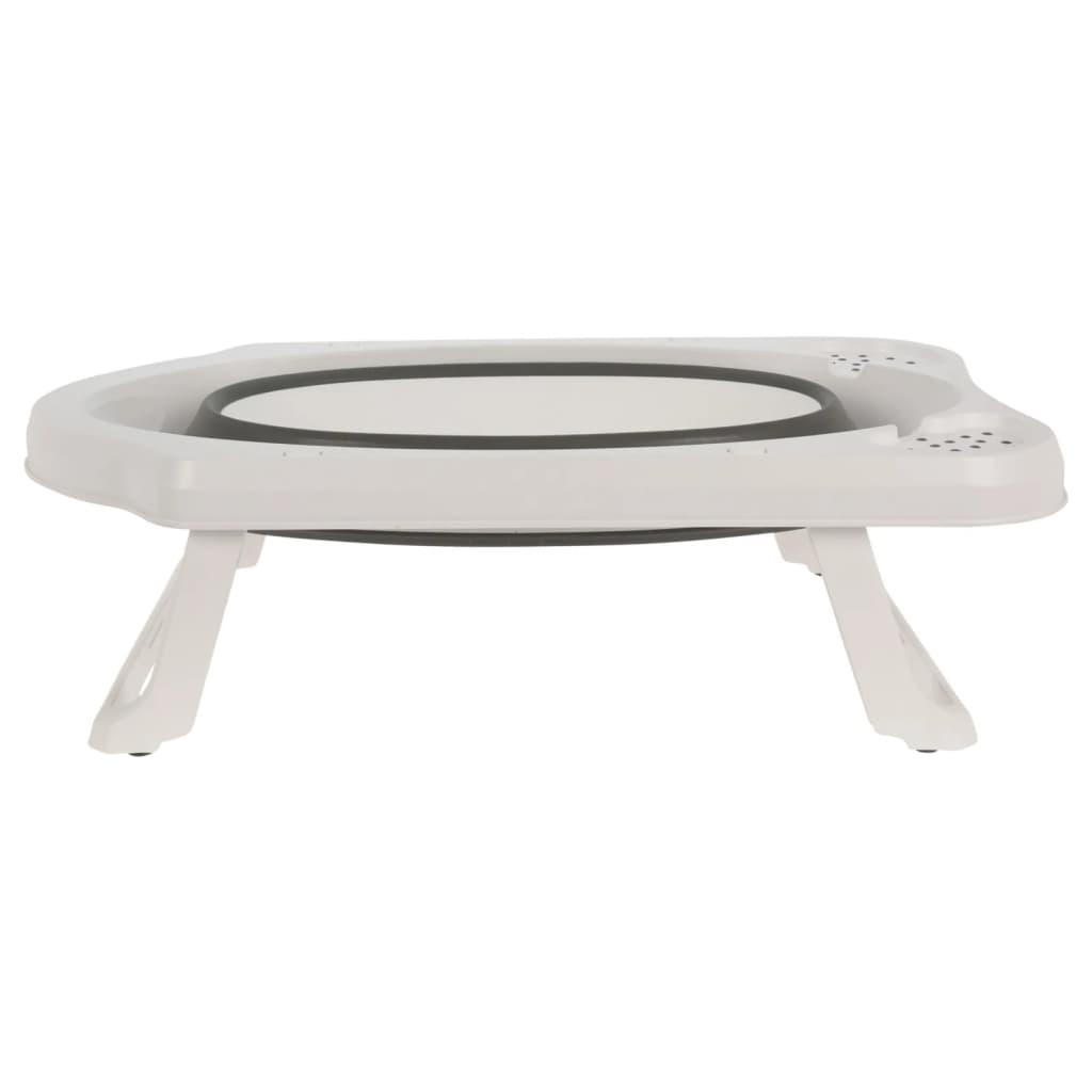 Badezimmerlösungen Babybadje falten weiß und grau