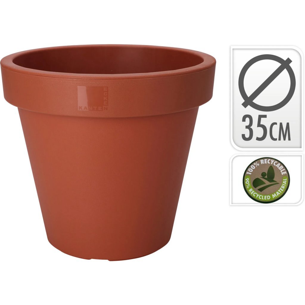Overige merken ecken kanten bloempot 35 cm plastic terracotta