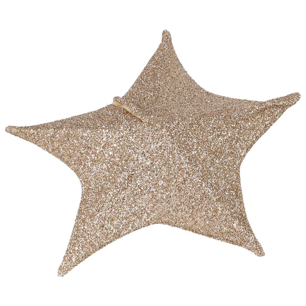 No brand Weihnachtsstern 50 cm 30 LED Stoff gold | 4 Stück