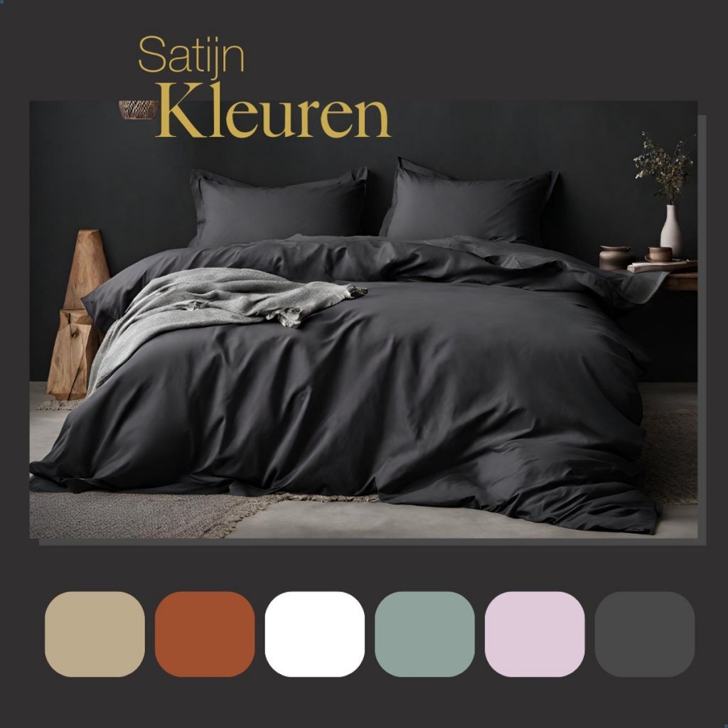 Ten Cate Baumwollsatin-Doppelbettbezug, 240 x 200, 220 cm, Anthrazit