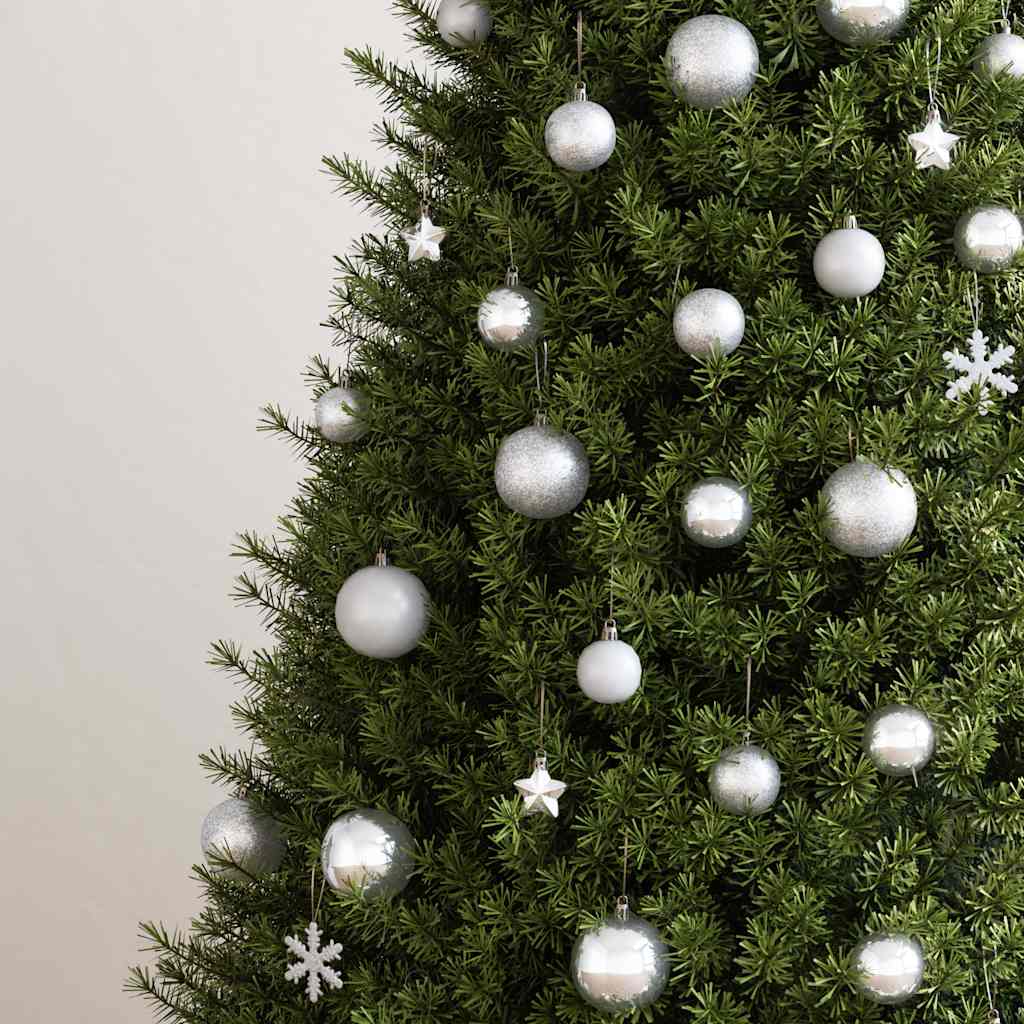Vidaxl 111-teiliges Weihnachtskugel-Set aus Polystyrol, silberfarben
