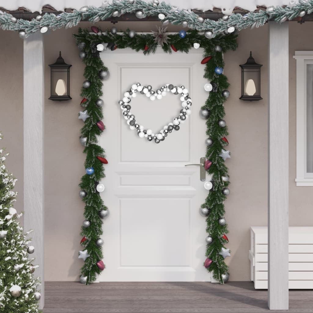 Vidaxl Weihnachtsgirlandbällchen 175 cm Polystyrol weiß und grau