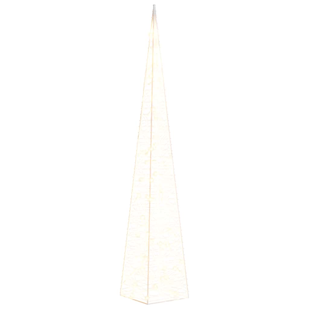 VIDAXL -Weihnachtsbeleuchtungskegel mit 60 warm -weißen LEDs 120 cm Acryl