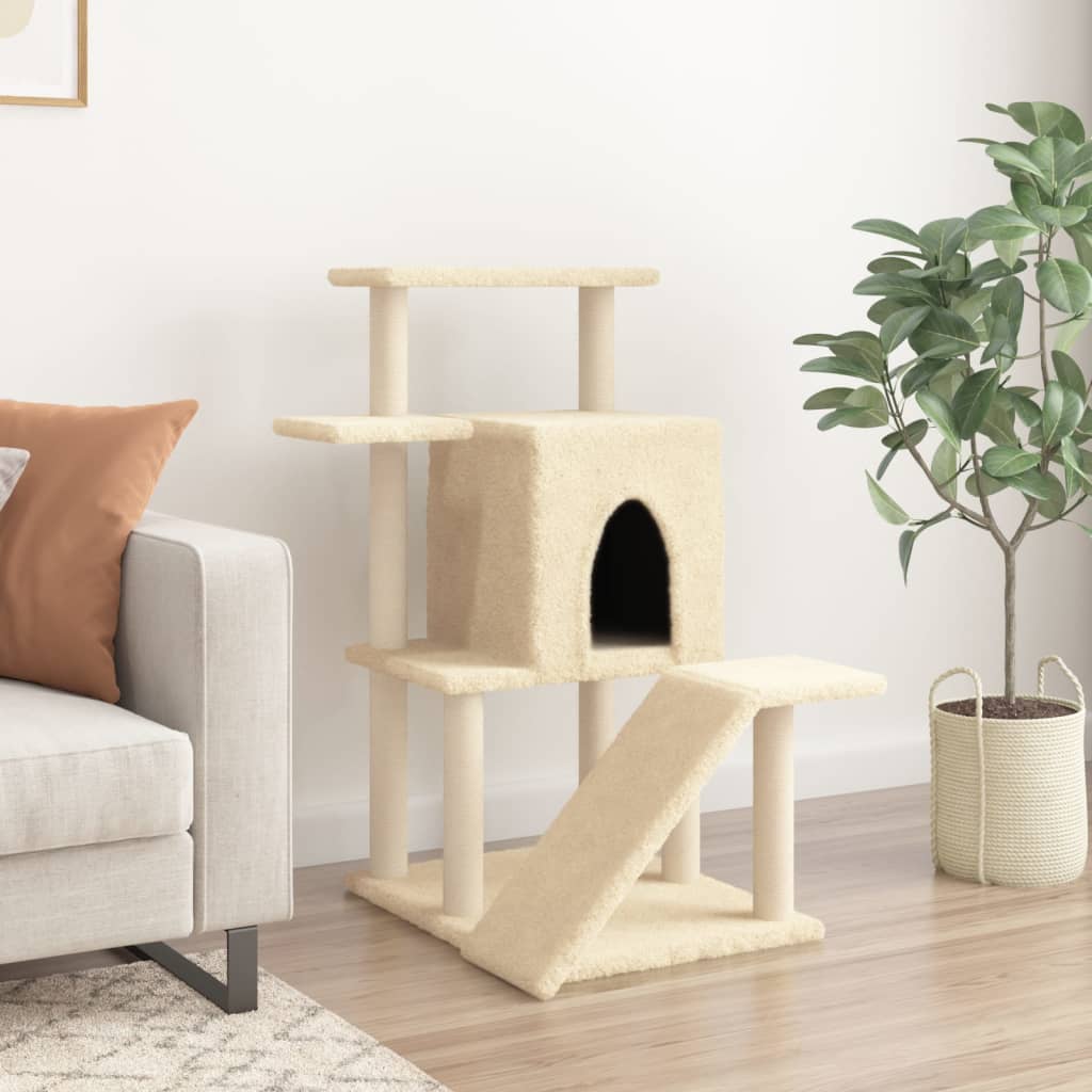 Vidaxl Katzenmöbel mit Sisal-Kratzstämmen 97 cm cremefarben