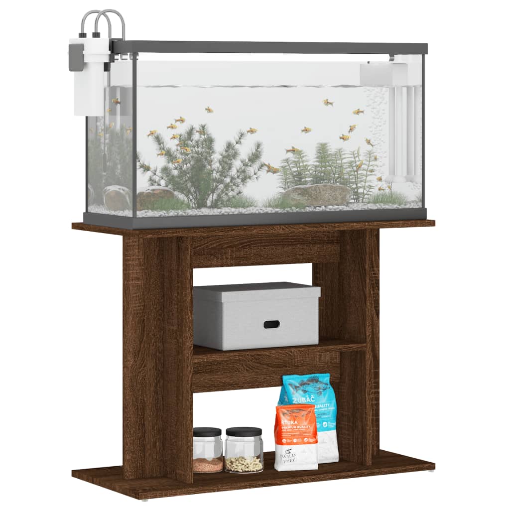 Vidaxx Aquarienständer 80 x 35 x 60 cm, Holzwerkstoff, Farbe Eiche braun