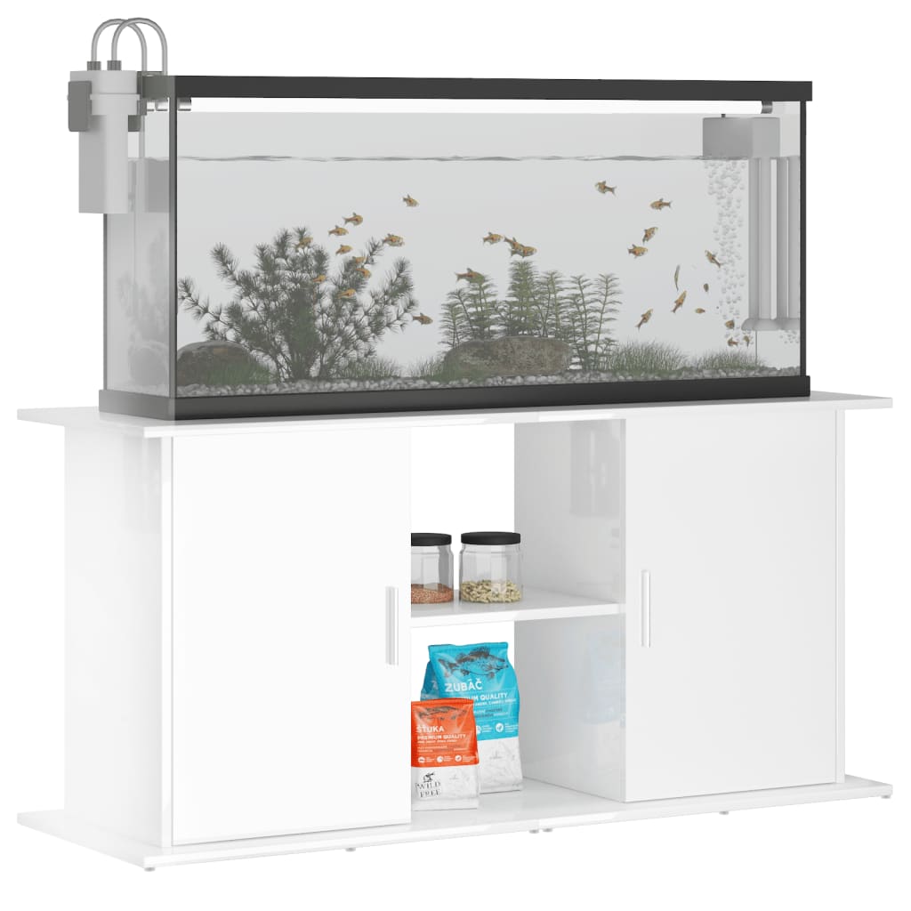 VidaXL Aquariumständer 121x41x58 cm lackiertes Holz Hochglanzweiß