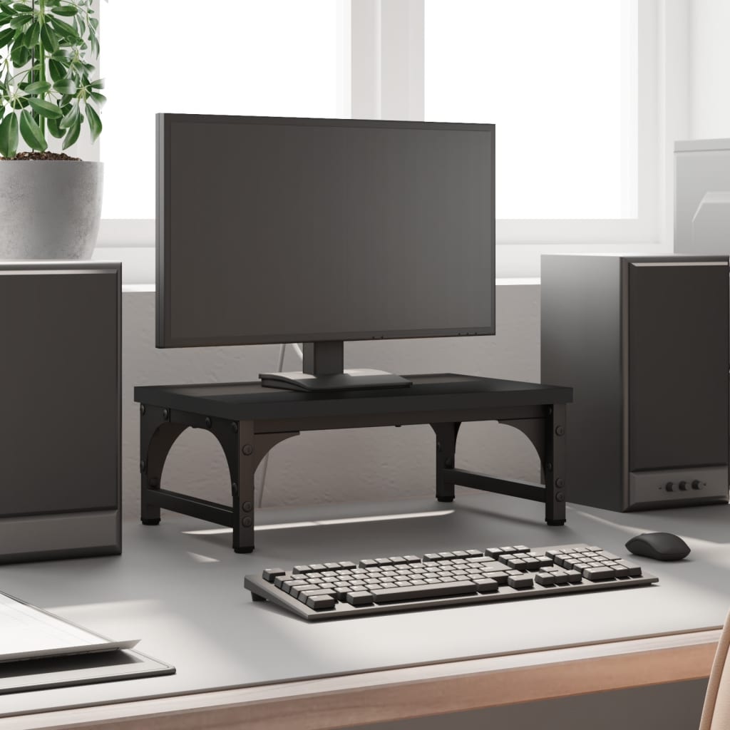 Vidaxx Monitorständer 37x23x14 cm, lackiertes Holz schwarz