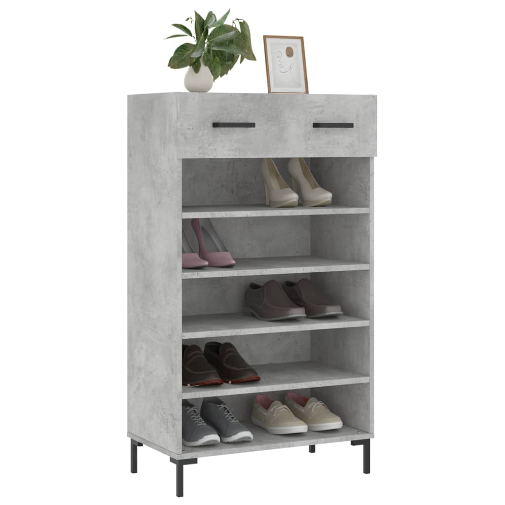 Vidaxl schoenenkast 60x35x105 cm bewerkt hout betongrijs