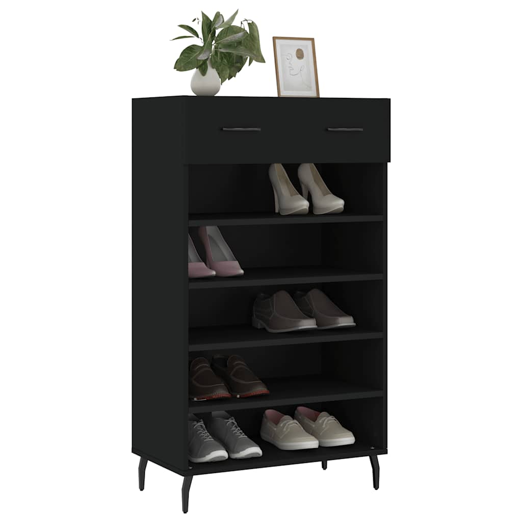 Vidaxl schoenenkast 60x35x105 cm bewerkt hout zwart