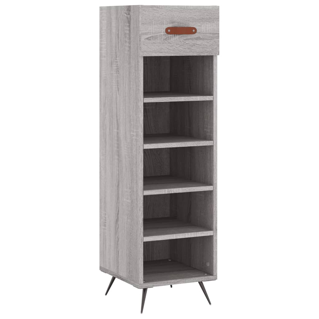 Vidaxl schoenenkast 30x35x105 cm bewerkt hout grijs sonoma eikenkleur