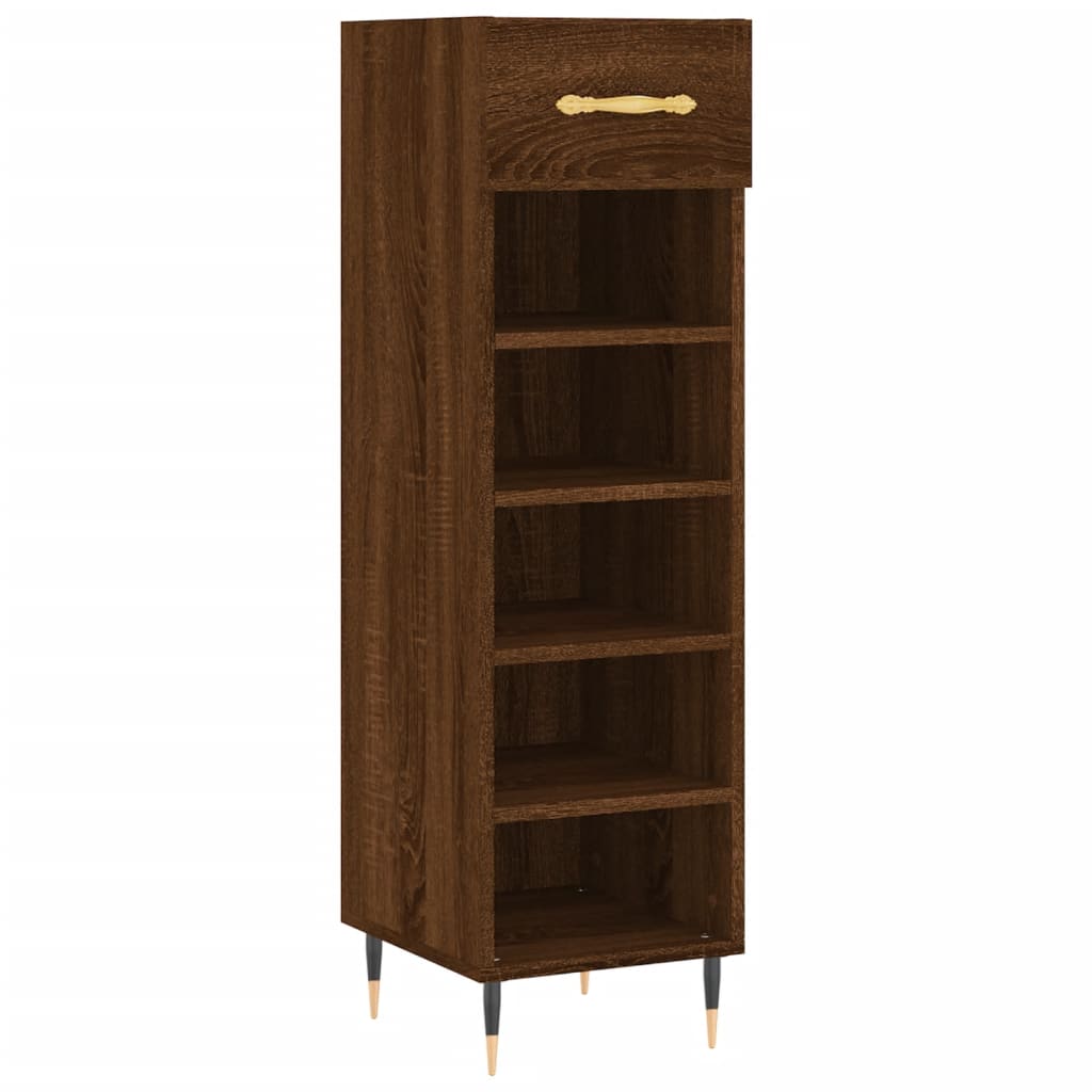 Vidaxl schoenenkast 30x35x105 cm bewerkt hout bruin eikenkleur