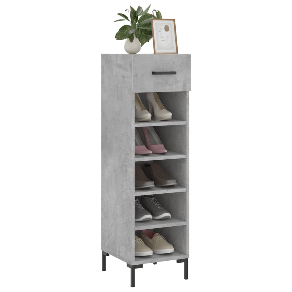 Vidaxl schoenenkast 30x35x105 cm bewerkt hout betongrijs