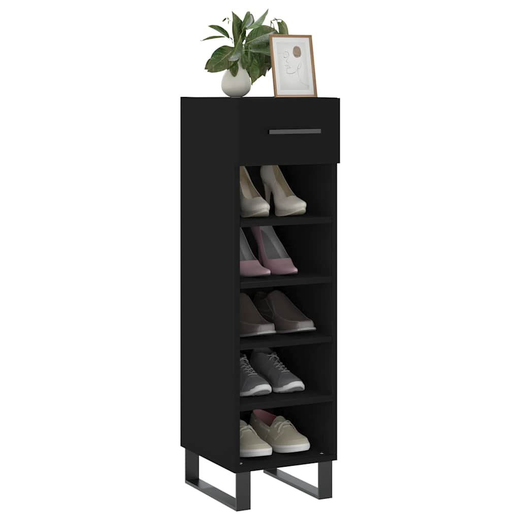 Vidaxl schoenenkast 30x35x105 cm bewerkt hout zwart