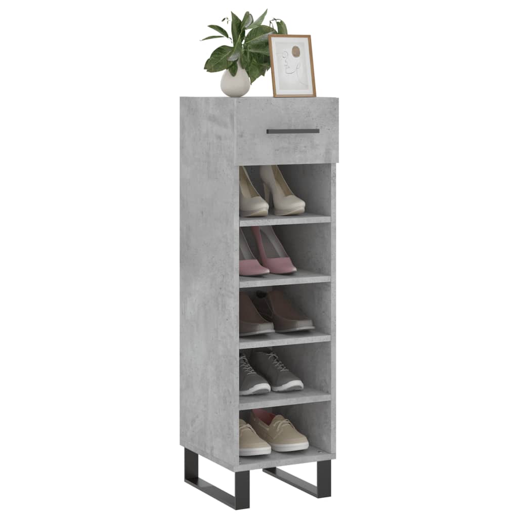 Vidaxl schoenenkast 30x35x105 cm bewerkt hout betongrijs
