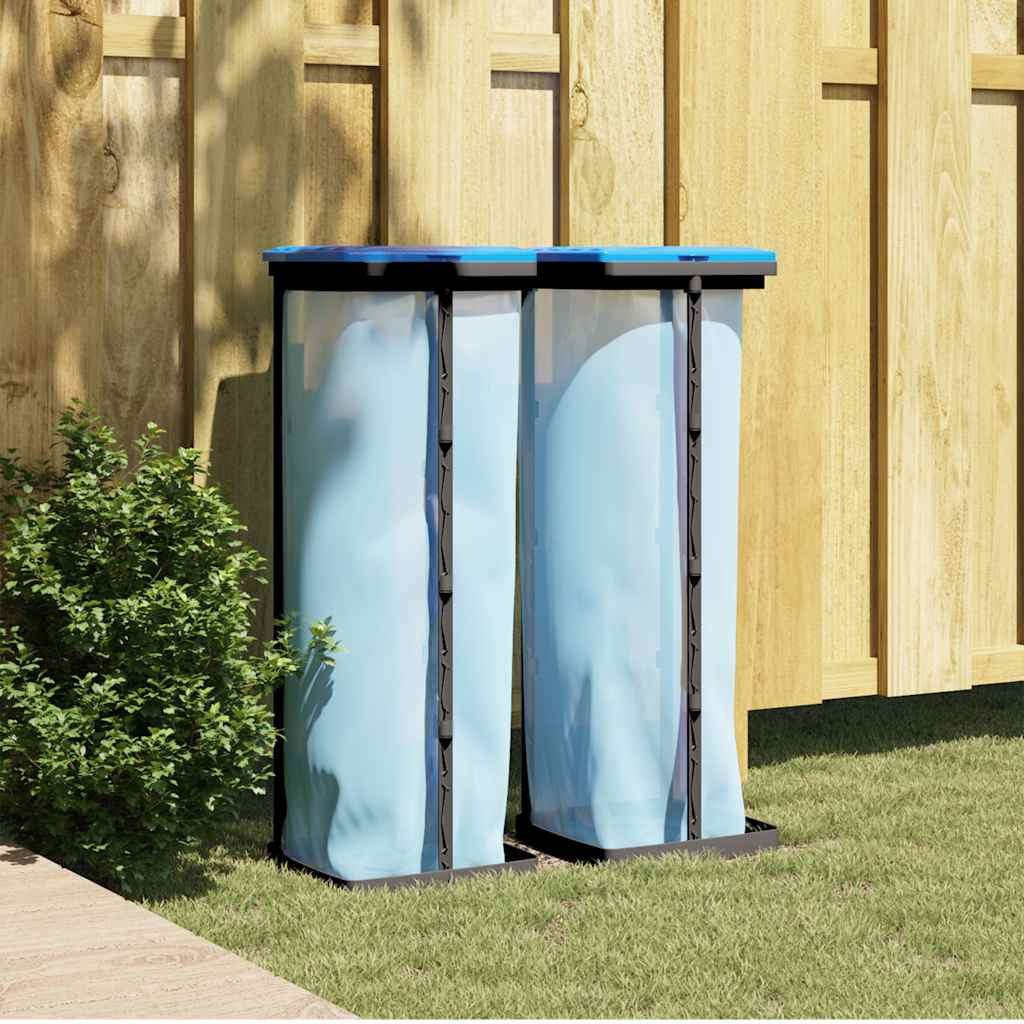Vidaxl Müllbeutelhalter 2 PCs 120 L PP Schwarz und Blau